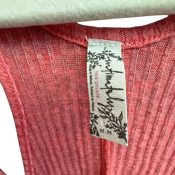 Intimately Free People Spaghetti Strap Ribbed Racerback Tank Top Medium Pink - Picture 3 of 4